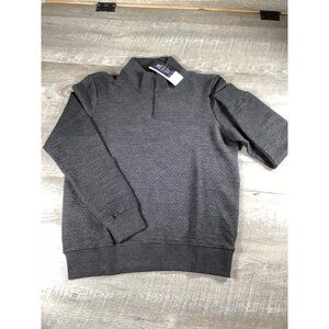 Peter Werth London Mens XL Black Quarter-Zip Textured Sweater Casual Wear NWT